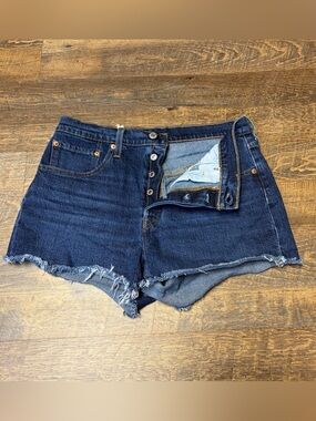 NEW Levi's 501 Denim Jean Shorts Womens 30 High Rise Cut Off Button Fly Stretch